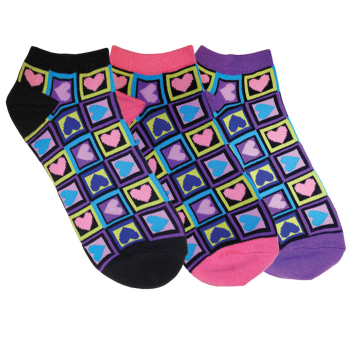 380-FSH - Fashion Nurse Socks - Ladies Low Socks - Four Square Hearts
