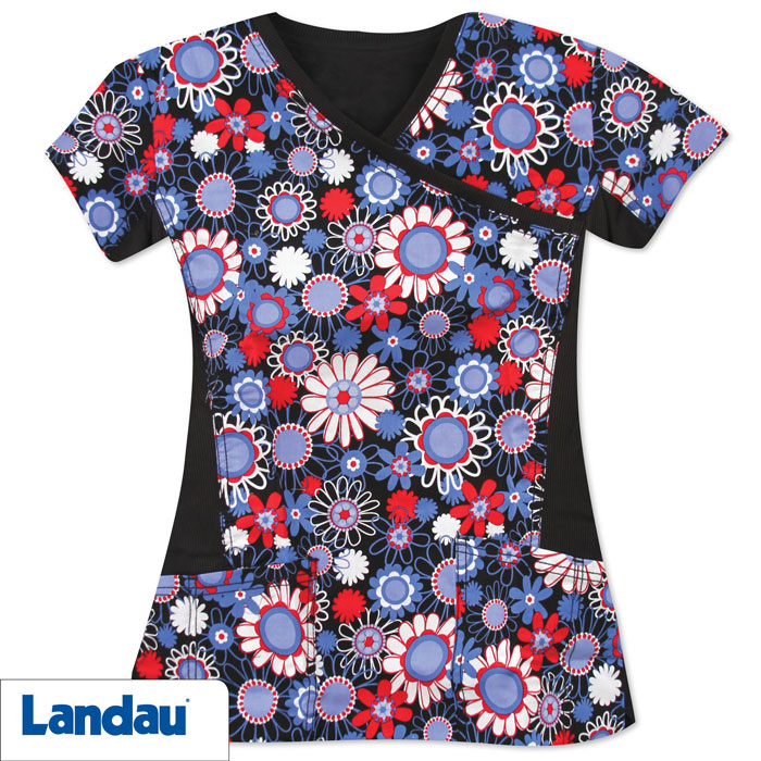 All Day By Landau - Womens All Day Print Body With Knit Panels - Crazy for Daisies - 4167-CFDS