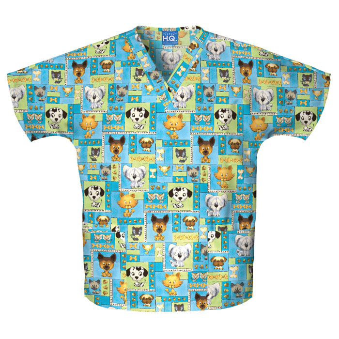 Cherokee Workwear - 4700-PBOY - V-Neck Scrub Top - Pet Shop Boys