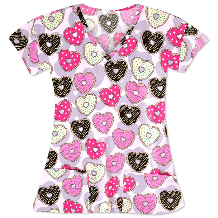 5284-3137S-Ladies-2-Pocket-V-Neck-Top-DOUGH-LOVE