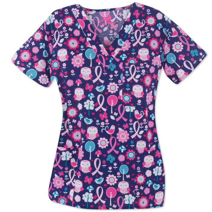 Print Scrub Tops for Women, Nursing Scrubs