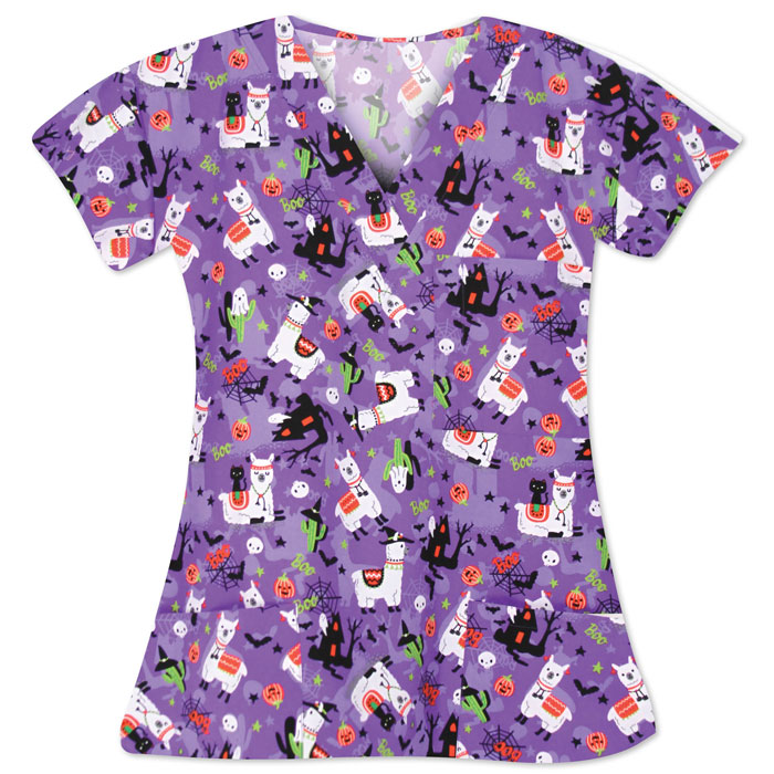 9904-1988M-Ladies-3-Pocket-V-Neck-Top-LLAMAWEEN