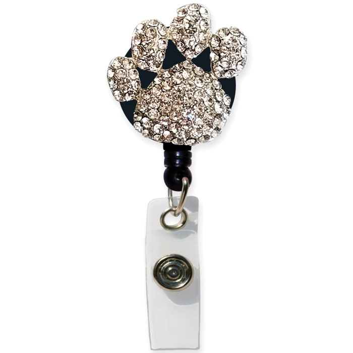 CU-032 - Dazzle Retractable Badge Reel - Paw Print