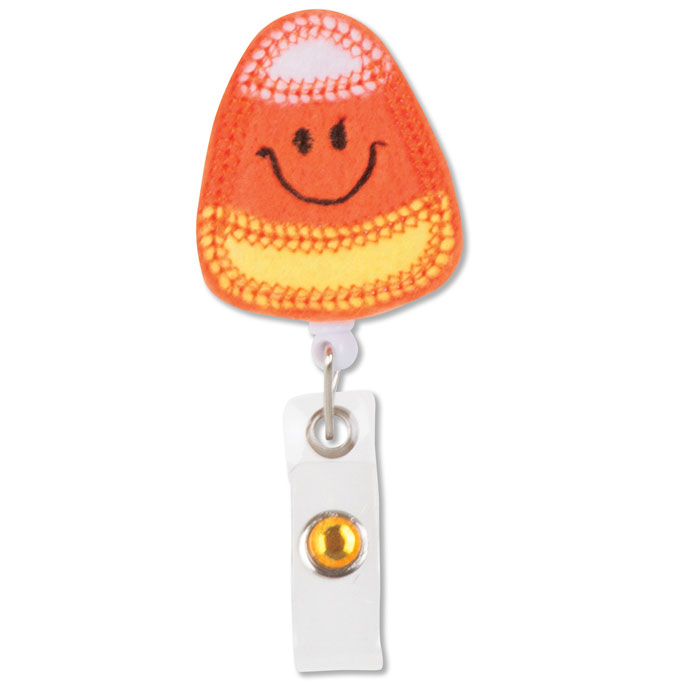 CANDY-1068 -  ID Badge Holder - Candy Corn