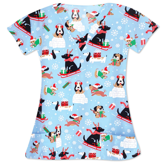 White-Cross-G617-SEL-Santas-Elves-V-Neck-Printed-Top