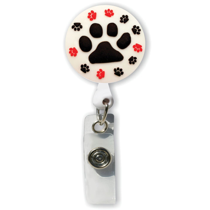 SC-025 - 3D Rubber Retractable Badge Reel - Paw Print