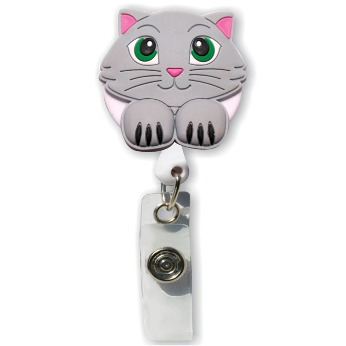 SC-050-3D-Rubber-Retractable-Badge-Reel-Cat