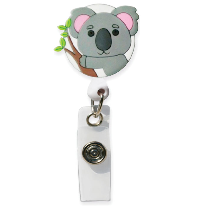 SC-087 - 3D Rubber Retractable Badge Reel - Koala