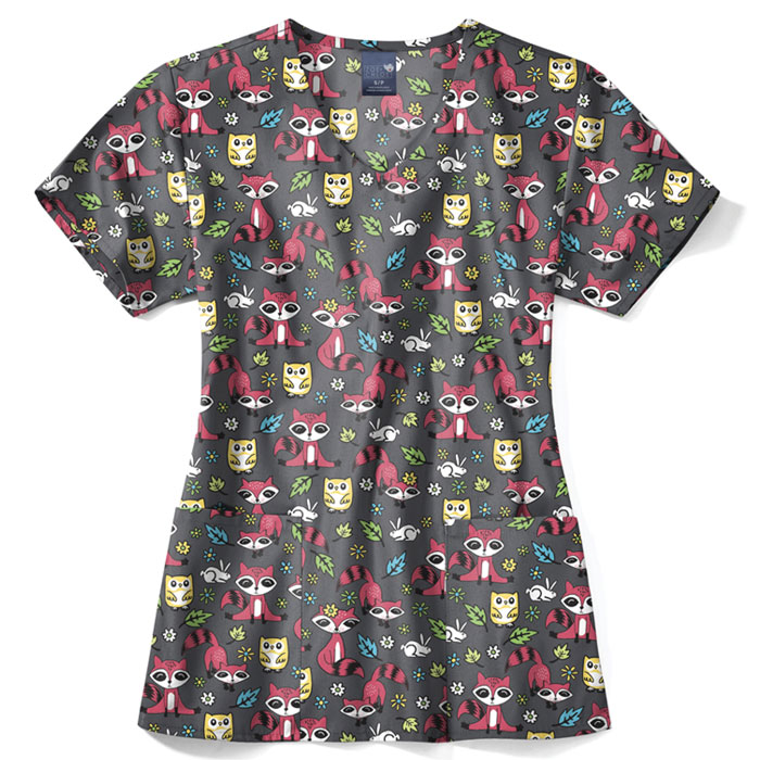Zoe-and-Chloe-Z12213-CRC-Womens-V-Neck-Top-Curious-Critters