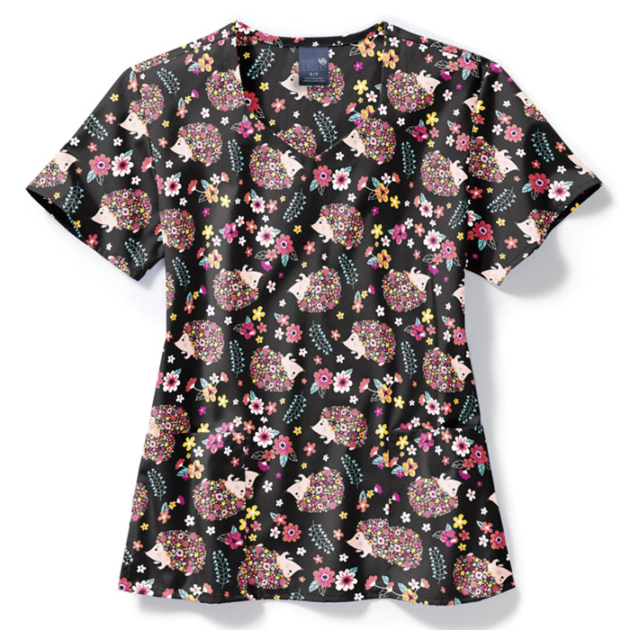 Zoe and Chloe - Z15202-OPH - Womens V-Neck Top - Okie Pokey Hedgehog