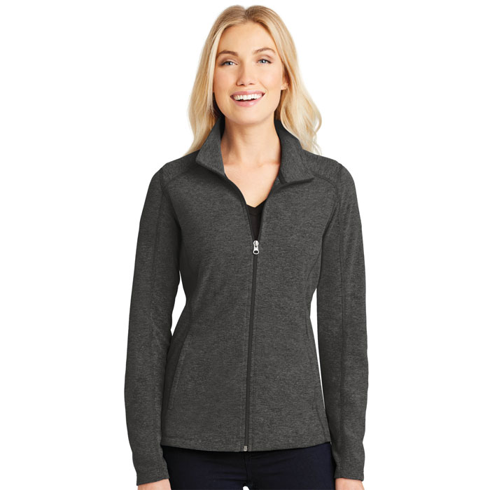 Port Authority® Ladies Heather Microfleece Full-Zip Jacket