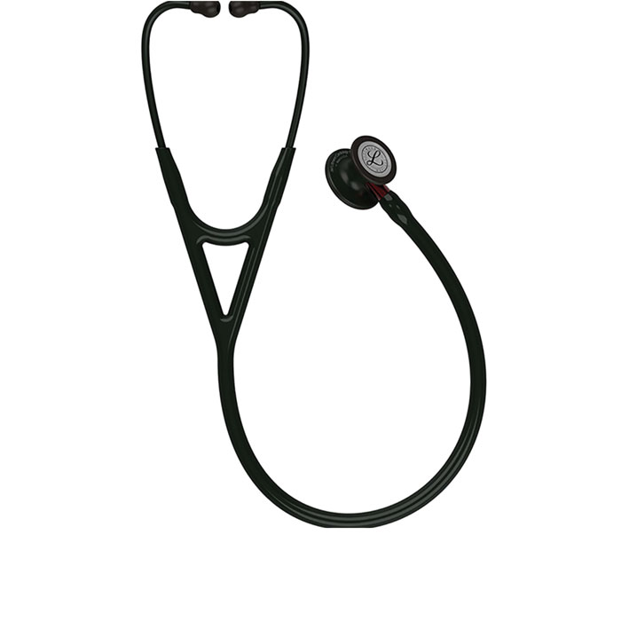 Littmann-LTMC4RS-Littmann-Cardiology-IV-All-Black-Red-Stem-Stethoscope