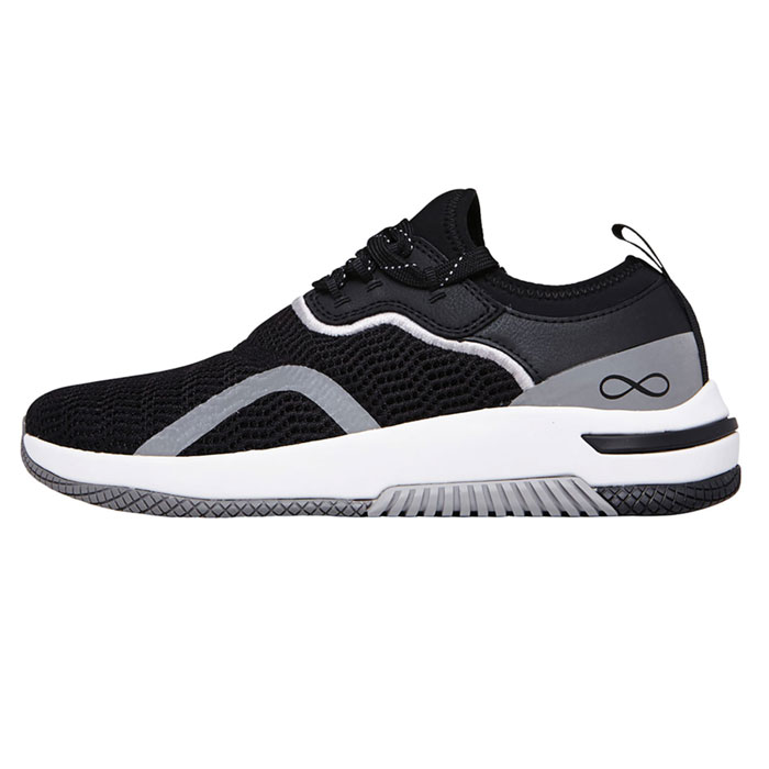 Infinity Footwear - Dart Infinity Ladies Footwear in Black Reflective White - DART-BKRW