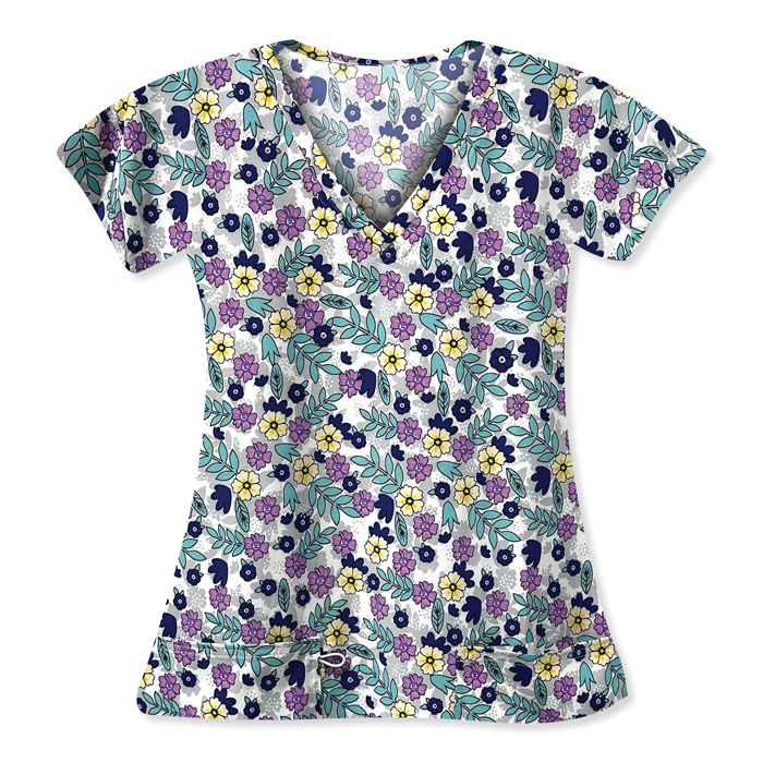 5284-3138S-Ladies-2-Pocket-V-Neck-Top-MARDI-GRASS