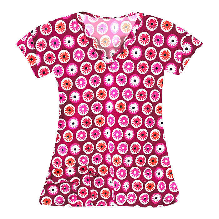 Scrubfinity-5315-3139M-Ladies-V-Neck-2-Pocket-Scrub-Top-FLORAL-GEO