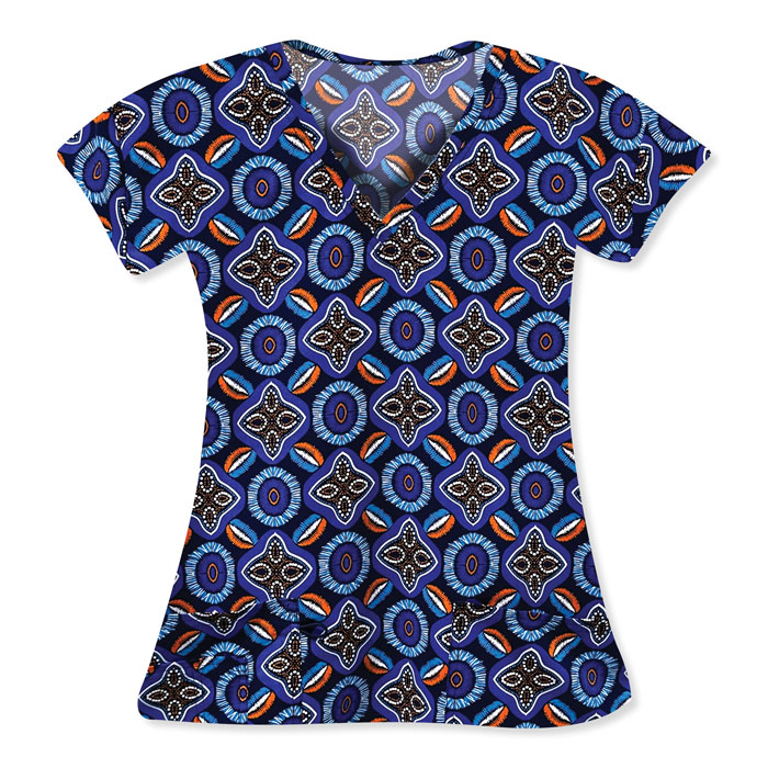 Scrubfinity-5315-3149M-Ladies-V-Neck-2-Pocket-Scrub-Top-TRIBAL-SPIRIT