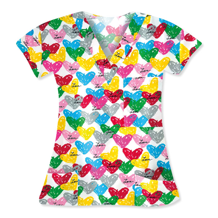 9904-3239M - Ladies 3 Pocket V-Neck Top - LOTS OF LOVE