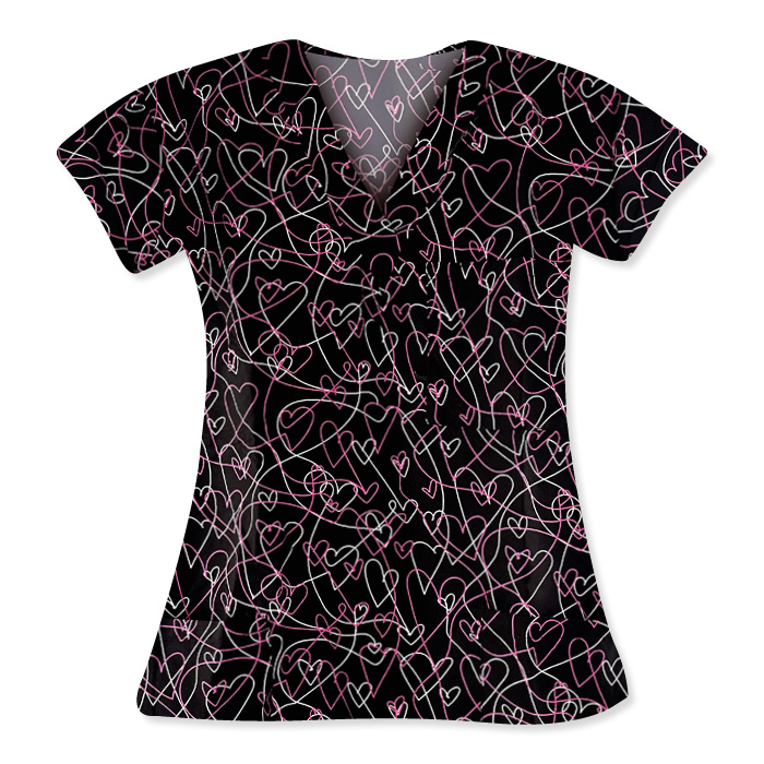 9904-3240M-Ladies-3-Pocket-V-Neck-Top-HEART-LINES