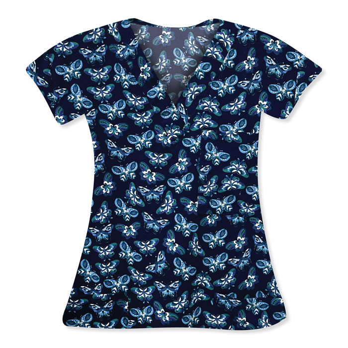 9904-3145M-Ladies-3-Pocket-V-Neck-Scrub-Top-BUSY-FLY