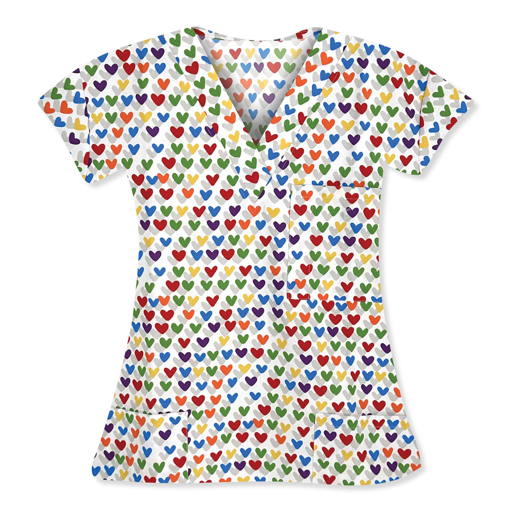 9904-3188M-Ladies-3-Pocket-V-Neck-Top-RAINBOW-HEARTS