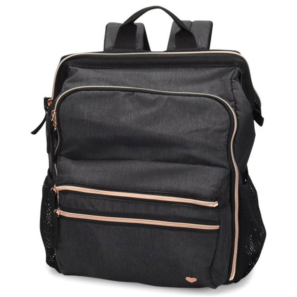Nurse Mates - NA00372 - Ultimate Nursing Bag - Charcoal Linen - Rose Gold