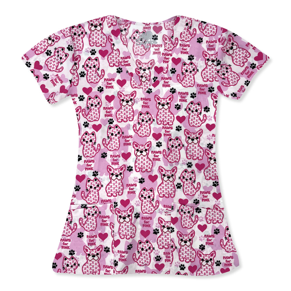 I-Love-Scrubs-5210-3525-Ladies-2-Pocket-V-Neck-Top-FUR-A-CARE