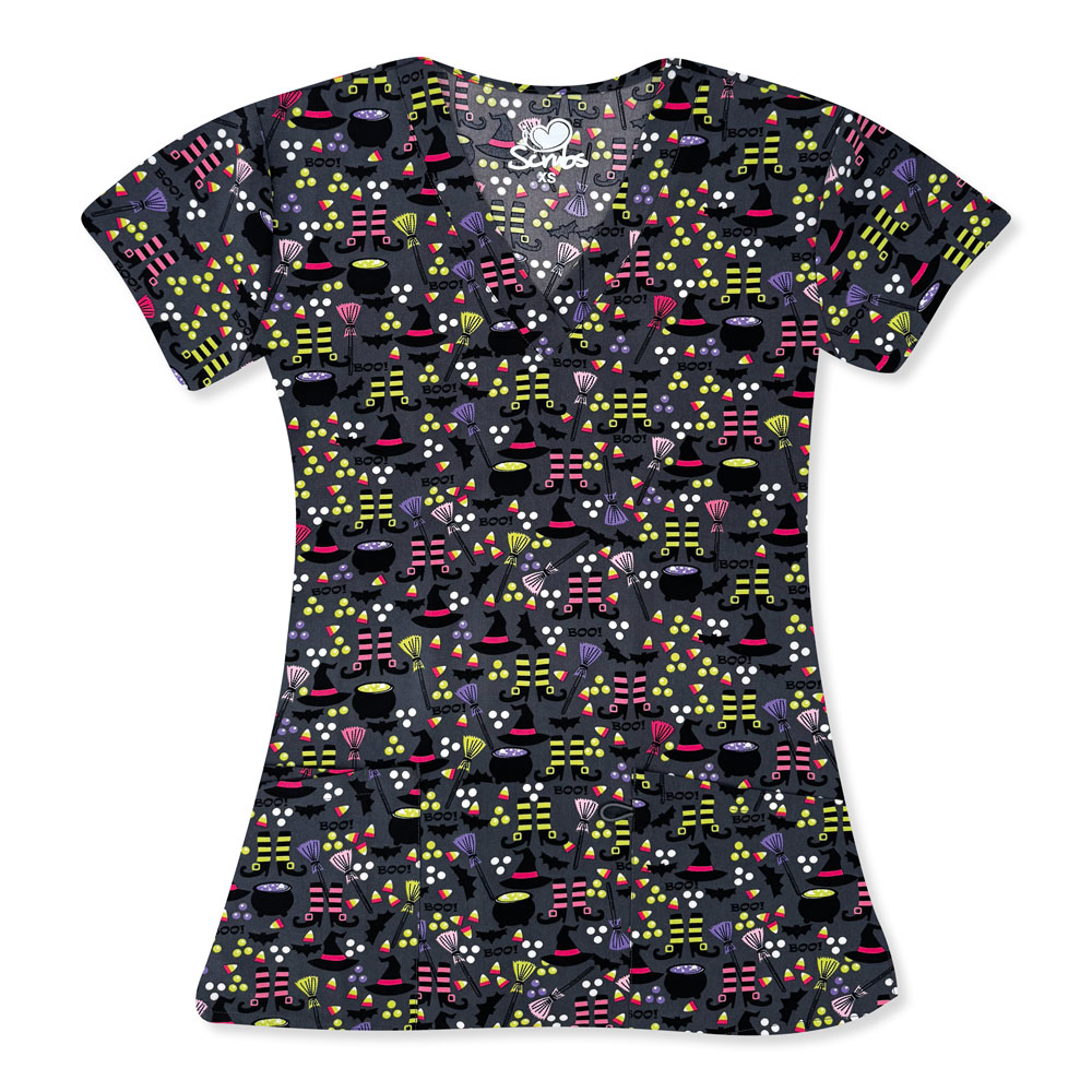 I-Love-Scrubs-5210-3552-Ladies-2-Pocket-V-Neck-Top-BUBBLE-&-BROOMSTICKS