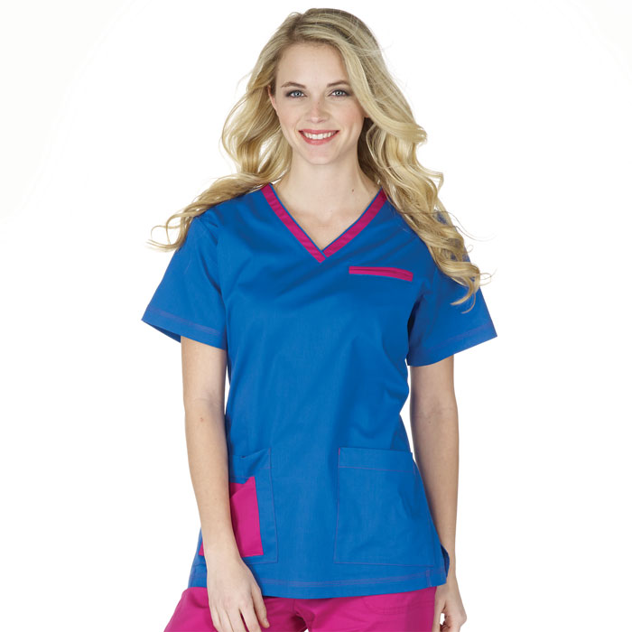 bio - bring it on - 19025 - BIO Contrast V-Neck Scrub Top