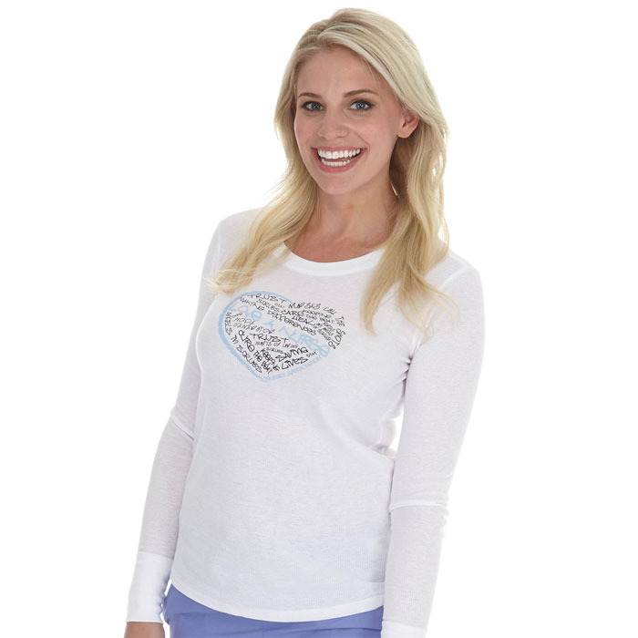 Scrub Stuff - 200446WHT - Layering Love A Nurse Graffiti Thermal