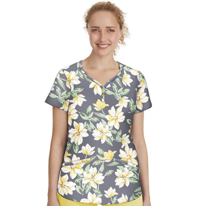 Sunny Azalea - Isabel V-Neck Scrub Top - 2218-SUA