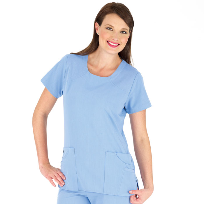 Jockey - 2292 - Ladies - 6 Pocket Jewel Neck Top - Rounded Neckline