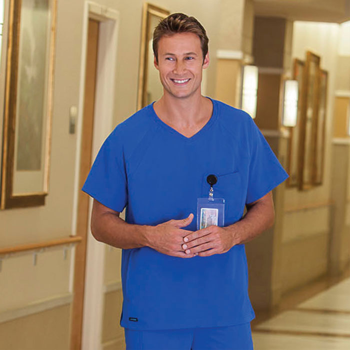 Jockey - 2293 - Mens Top - Tri-Blend - Mens Pull On Scrub Top 