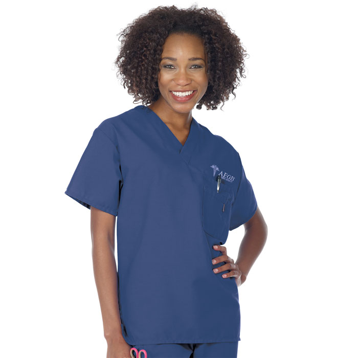 3000-AEG - Utility Unisex Top - Triple Chest Pocket - New Navy