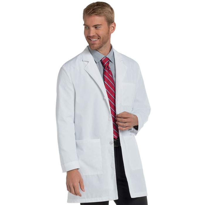 Landau Uniforms - Mens 3-Pocket Mid-Length Lab Coat - 3148