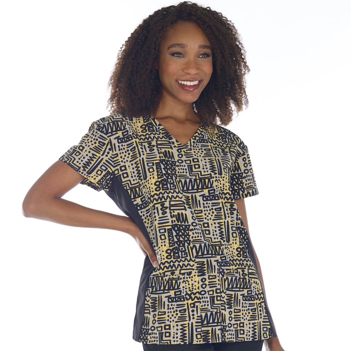 5289-2137S-Ladies-V-Neck-Top-Tribal-Electric