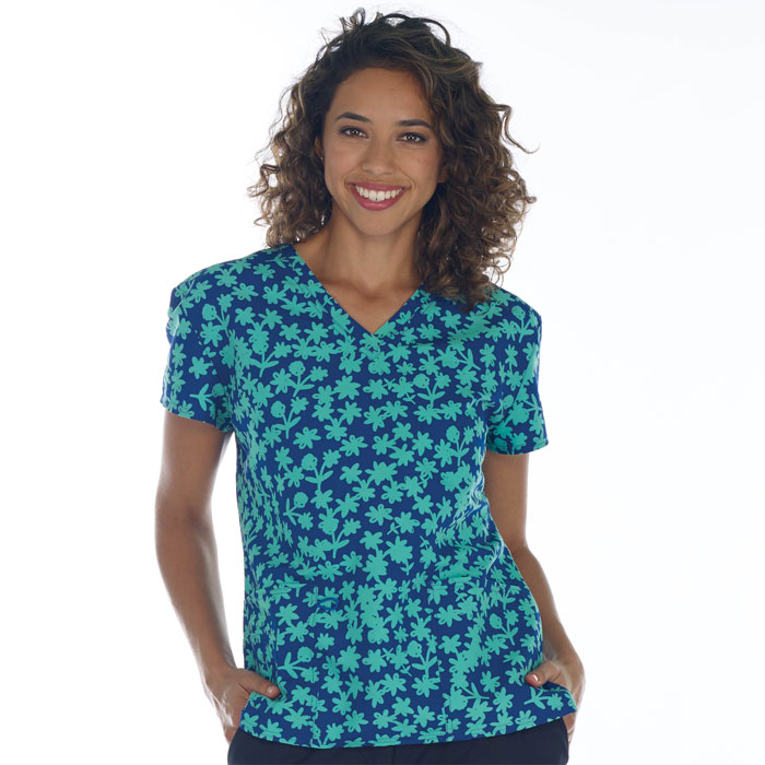 Scrubfinity - 5315-2133M -  Ladies V-Neck 2 Pocket Scrub Top - Pick me Flowers