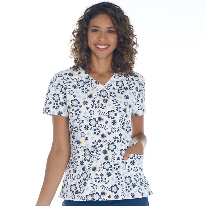 Scrubfinity-5315-3015M--Ladies-V-Neck-2-Pocket-Scrub-Top---SOFT-FLORAL