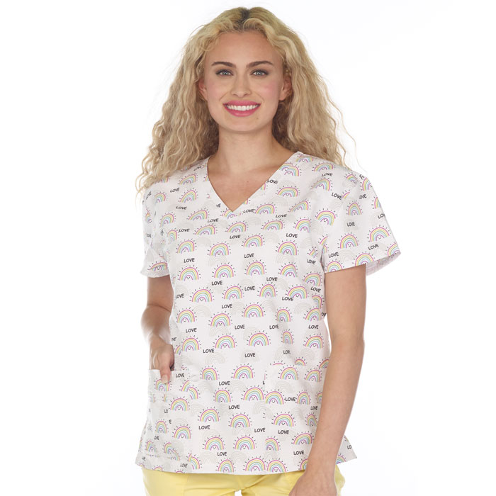 Scrubfinity - 5315-3052M -  Ladies V-Neck 2 Pocket Scrub Top - SHINE BRIGHT