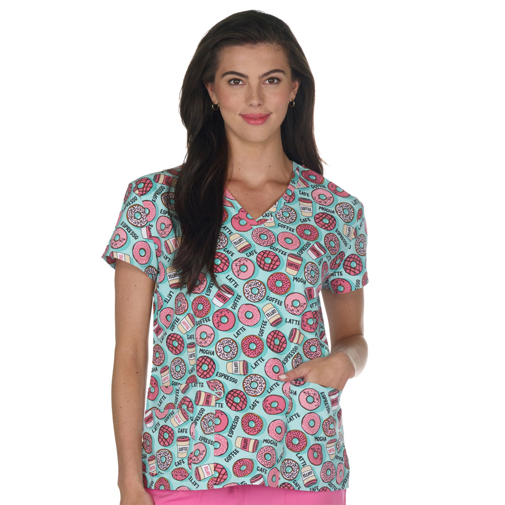 Scrubfinity - 5315-3189M - Ladies V-Neck 2 Pocket Scrub Top - COFFEE TALK