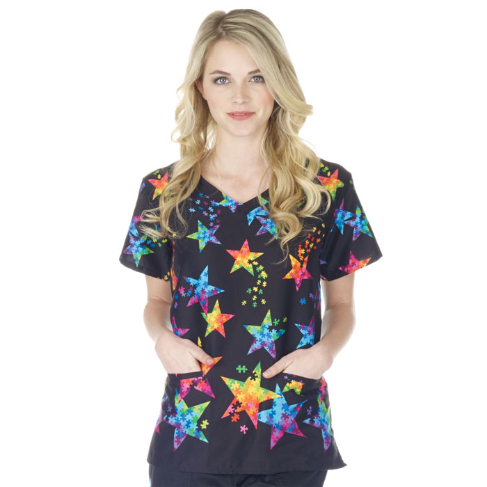 bio - bring it on - 5976-2554 - Ladies Overlap V-Neck Scrub Top - Superstar