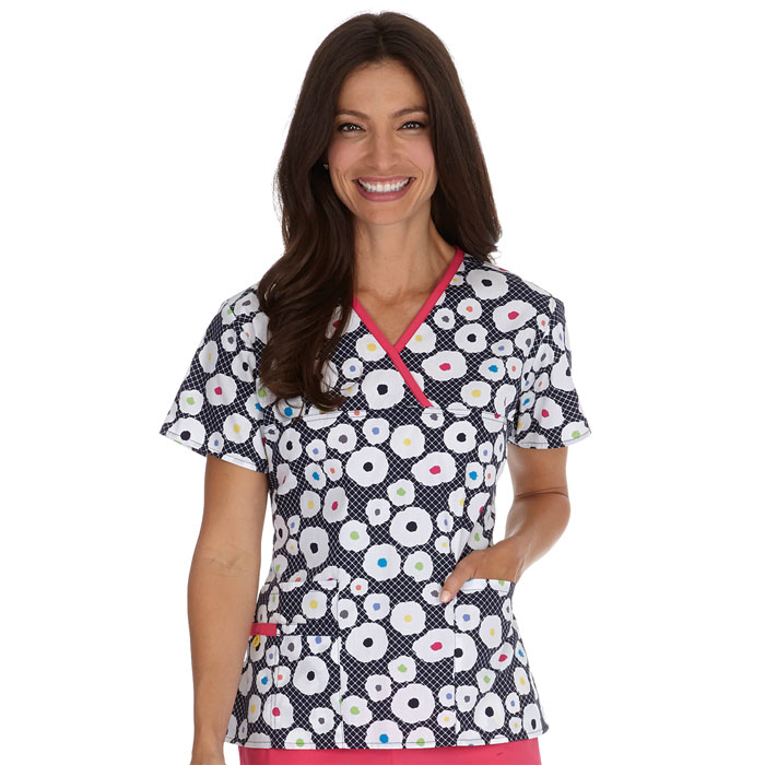 WonderWink Origins - 6027-ADO - Charlie Print Scrub Top - Adorable You