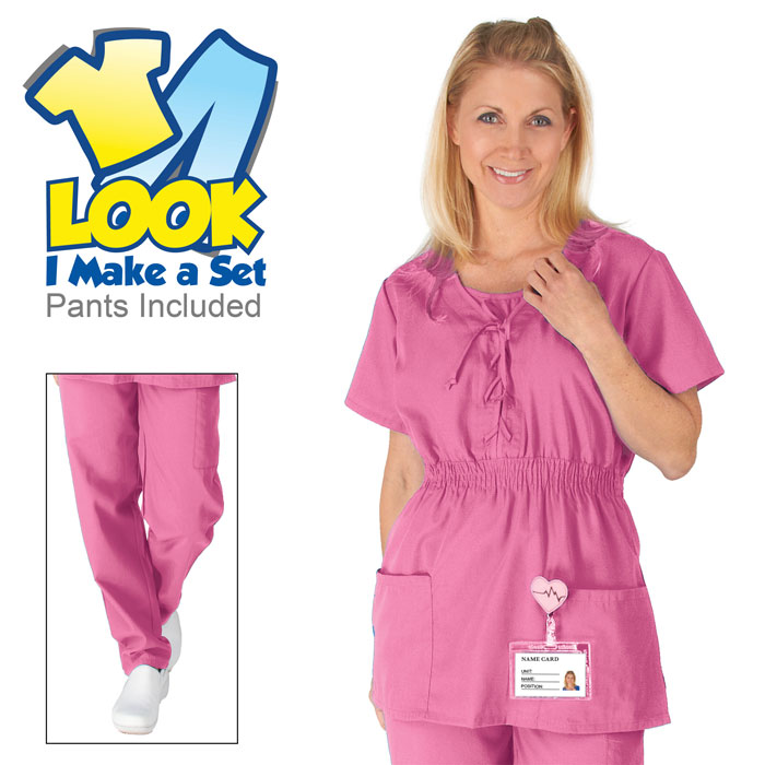 7600 - Ladies Lace Up Front Scrub Sets