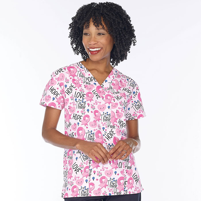 9904-2054M-Ladies-3-Pocket-V-Neck-Top-FILLED-WITH-CHEER