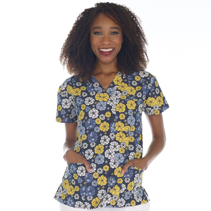 9904-2132M-Ladies-3-Pocket-V-Neck-Top-Drifting-Away