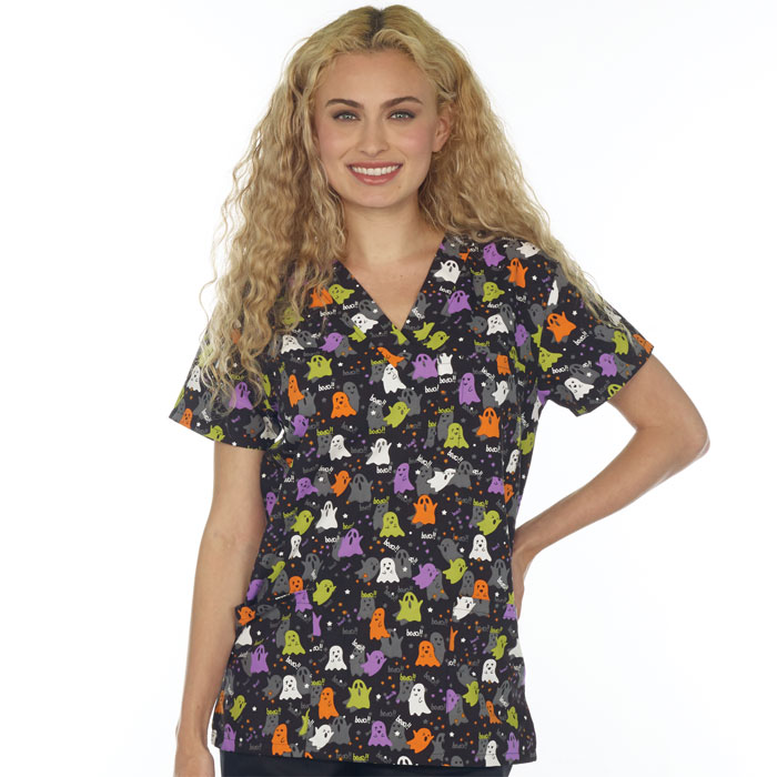 9904-3029 - Ladies 3 Pocket V-Neck Top - BOO-YAH