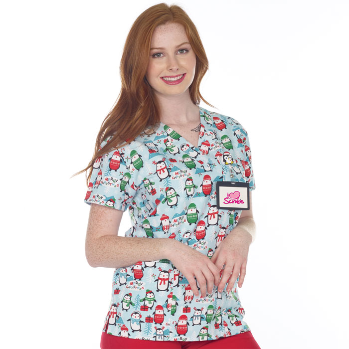 9904-3059M - Ladies 3 Pocket V-Neck Scrub Top - FEELING COZY