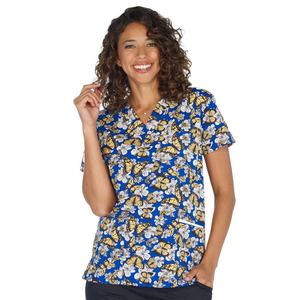 9904-3146M - Ladies 3 Pocket V-Neck Top - MARIPOSA