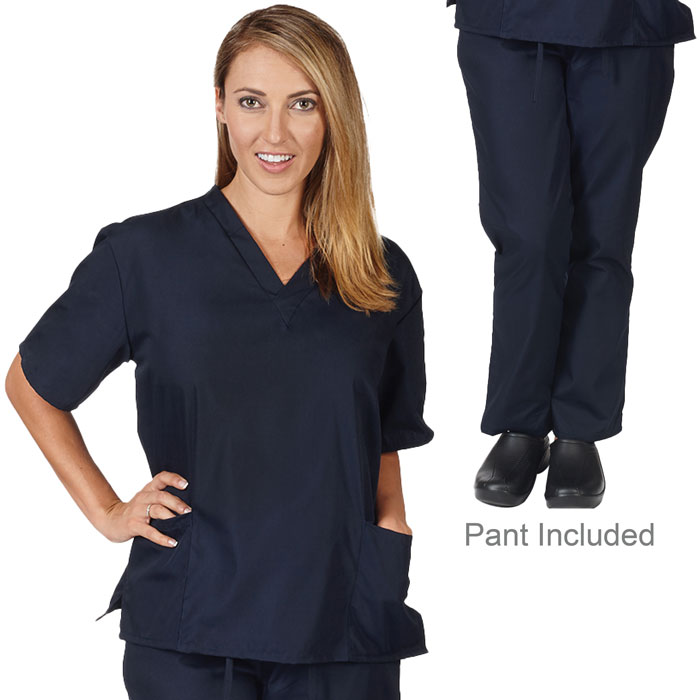 Natural-Uniforms-BP101-Unisex-Solid-V-Neck-Scrub-Set