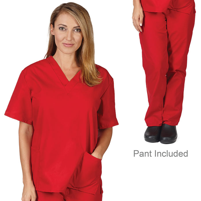 Natural-Uniforms-BP101-Unisex-Solid-V-Neck-Scrub-Set