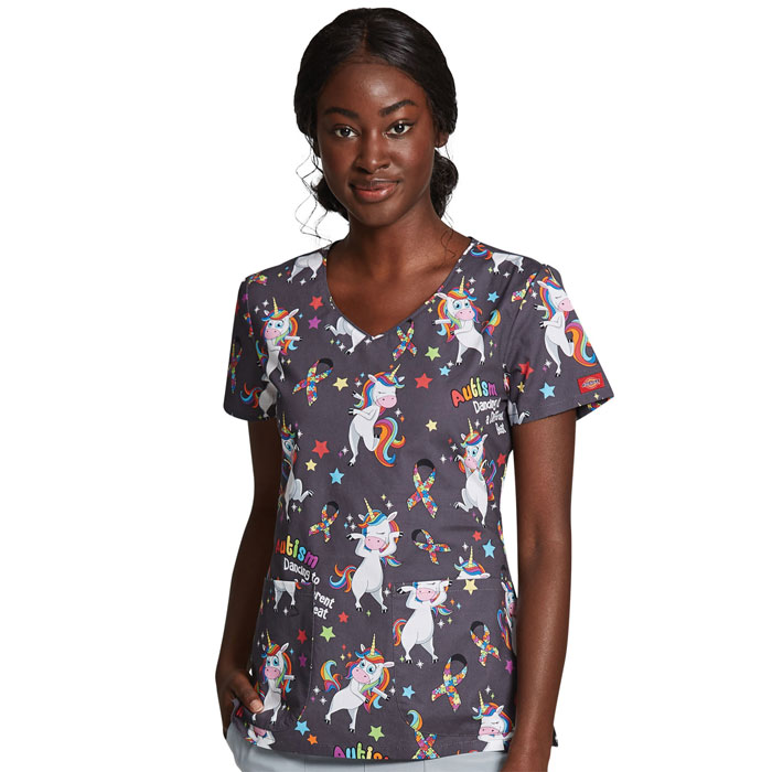 Dickies Prints - DK700-ABET - V-Neck Top - A Different Beat